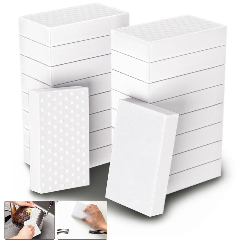 POWOBEST Magic Sponge Eraser,POWOBEST 50 Pack 2X Density Extra Thick Melamine Sponge,Household Extra Large Cleaning Pads,Melamine Foam, No Scratches Cleaning Sponge,Multi-Purpose Bathroom,Floor, Kitchen - Image 1